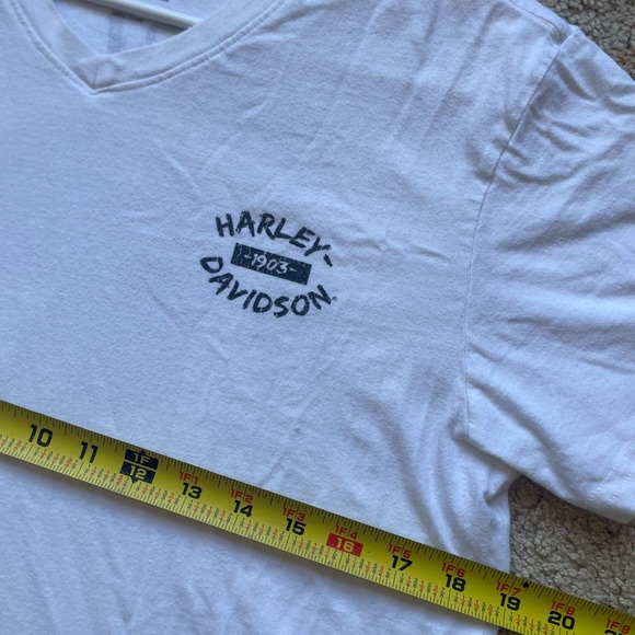 Harley Davidson 1903 White Vneck Tshirt Size M - Picture 2 of 5